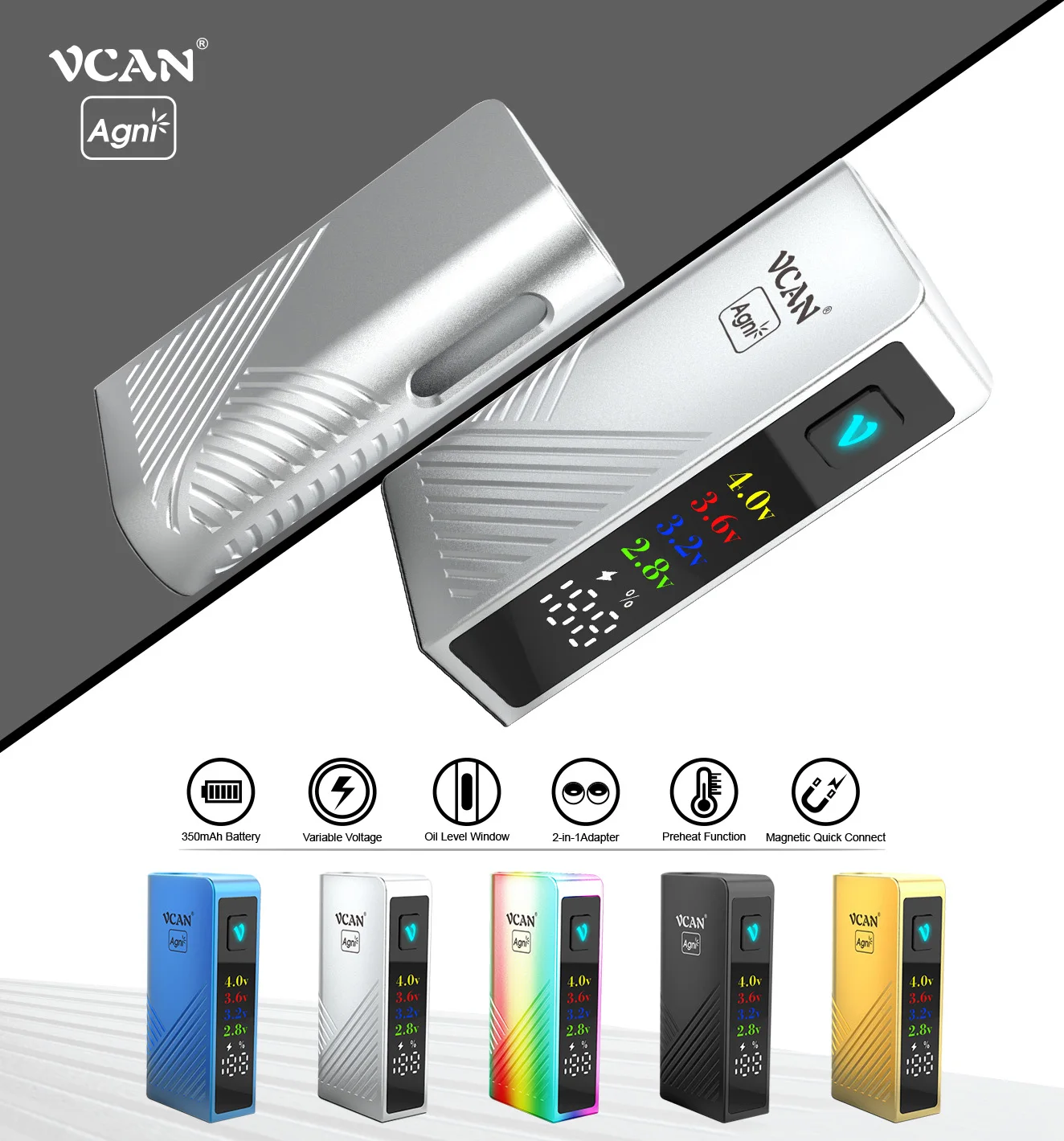 

Ecpow Store 510 Thread 350mah Battery Preheat Variable Voltage Fit Thick Oil CBD Cartridge With Type-C Charger