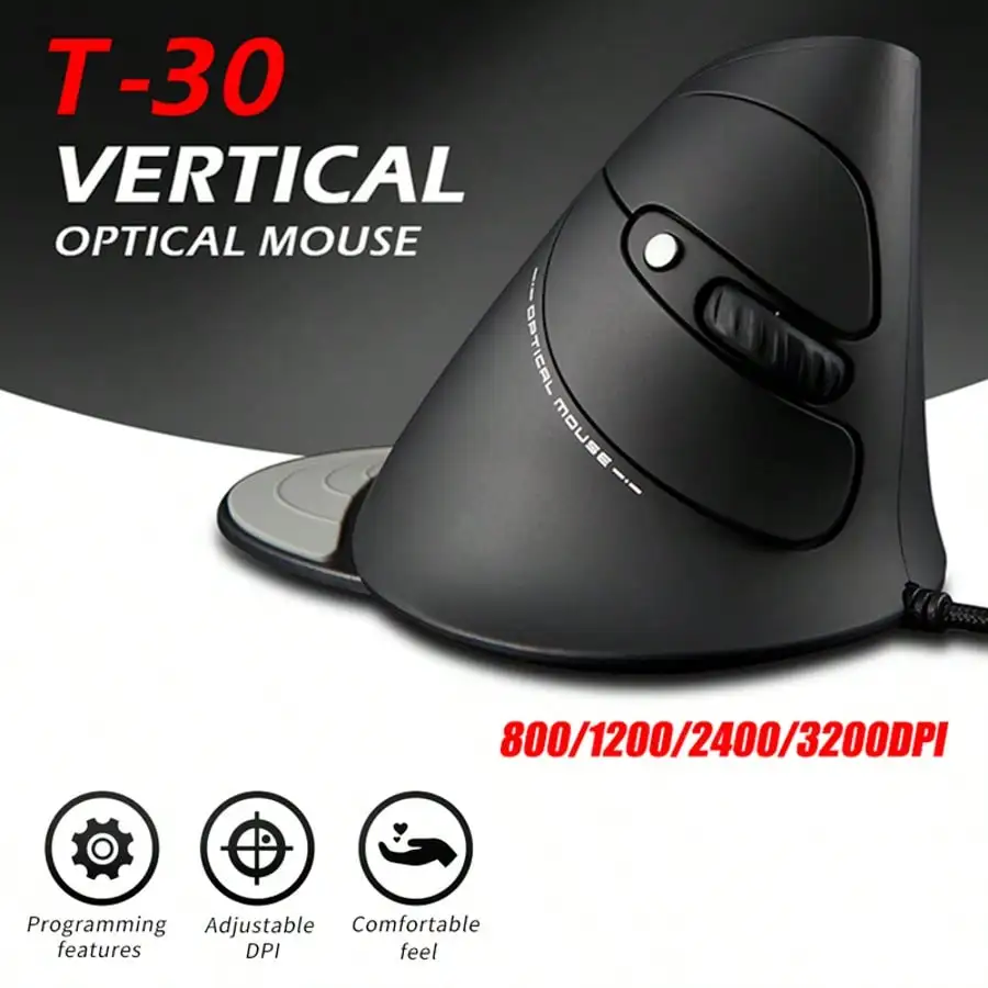 

Проводная эргономичная мышь T-30 с уникальной конструкцией для удобного захвата, поддержкой регулировки скорости и программируемыми кнопками