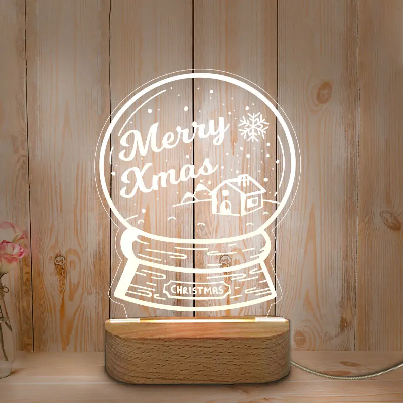 Personalized Low Power Table Lamp Acrylic LED Night Light For Christmas Domestic Decoration