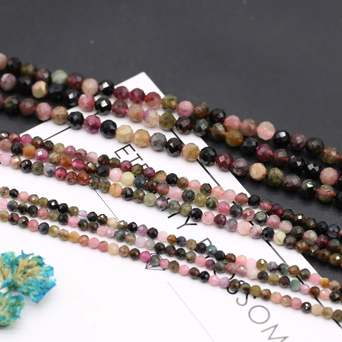 2/3/4mm Natural Stone Beads Faceted Tourmaline Spacer Bead for Jewelry Making Diy Women Bracelet Necklace Accessories image 5