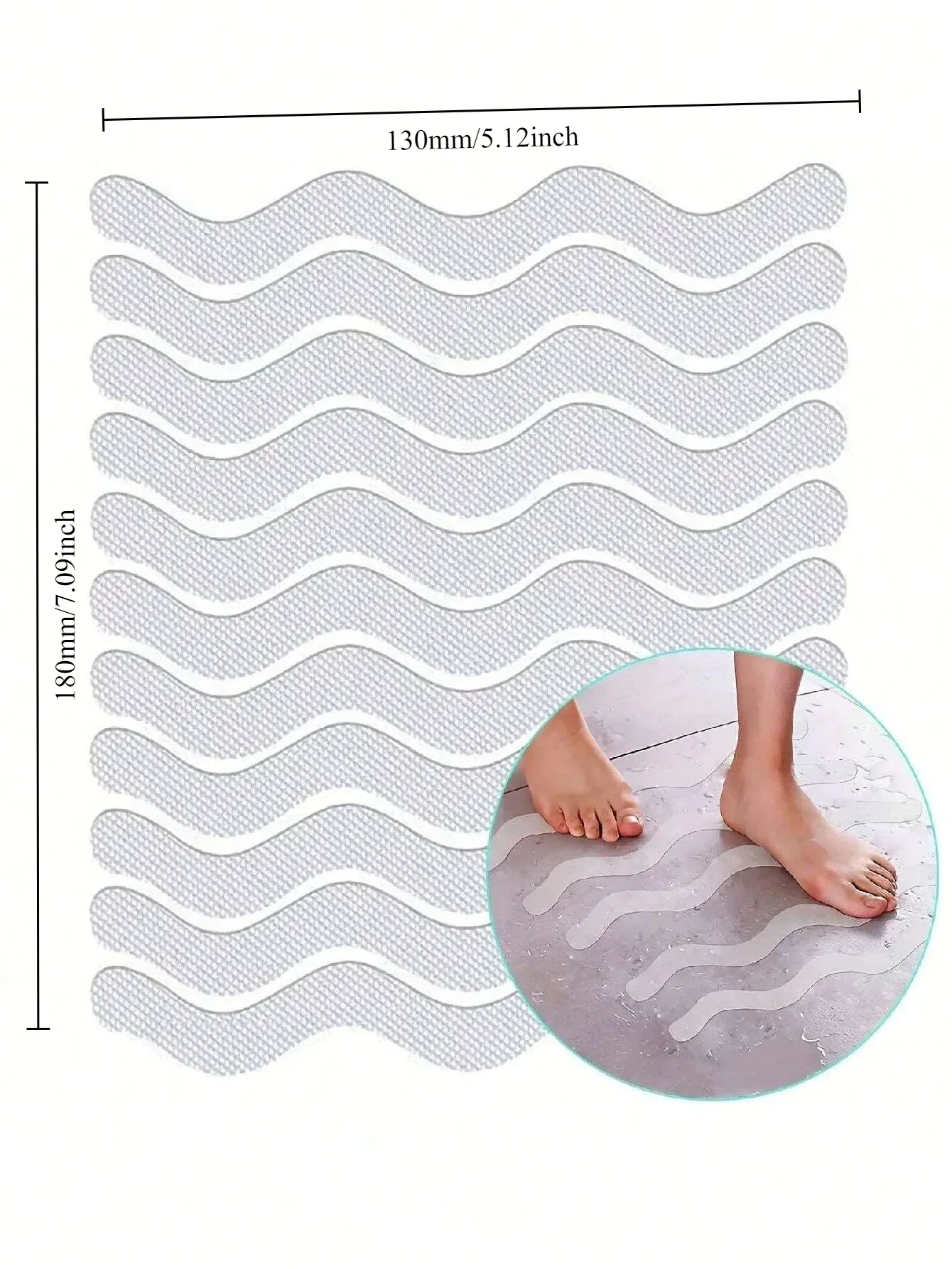 24Pcs Package Transparent Anti-Slip Stickers For Bathroom Floor And Shower - Bathtub Floor Safety Anti-Slip Strips image 6