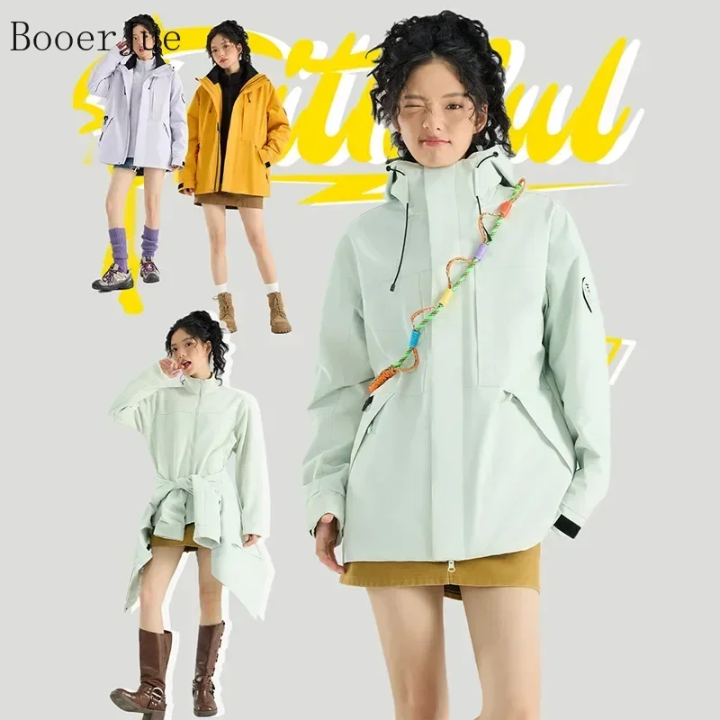 Unisex Outdoor Hiking Jacket High‑End Windproof Waterproof Warm Outer Coat for Autumn Winter Trekking Climbing Camping Fishing