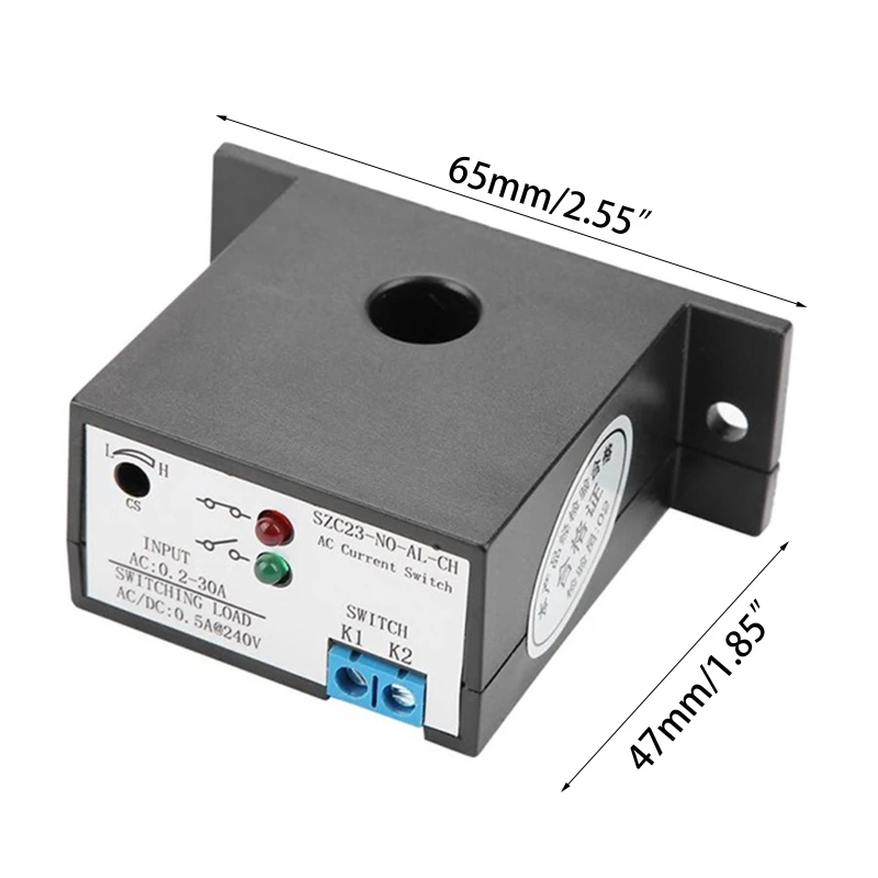 Swtich Normally Open Current Sensing Adjustable 0.2-30A SZC23-NO-AL-CH Current Swtich Dropship