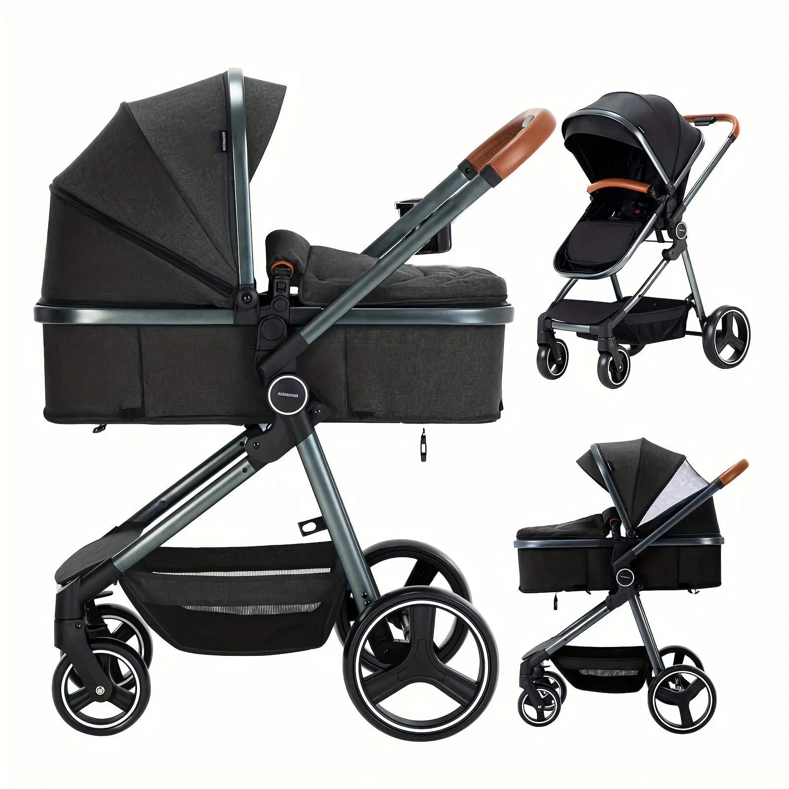 2-in-1 Baby Stroller Newborn Standard Stroller Infant To Toddler Stroller Lightweight Baby Carriage Pram