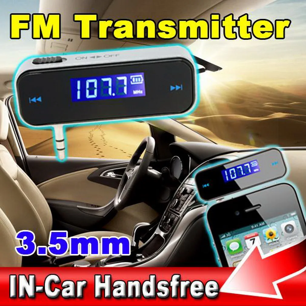Car 3.5 MM MP3 Music Audio FM Transmitter LCD Mini Wireless With MICRO USB In Car Handsfree For IPhone Samsung iPad Xiaomi