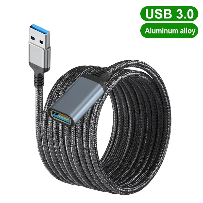 Cabo de dados de transmissão de alta velocidade, 1m, 2m, 3m, usb 3.0, cabo de extensão tipo um macho para fêmea, adaptador para câmera de disco u, tv, laptop, pc