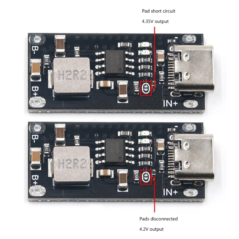 Placa carga rápida IP2312 batería litio ternaria polímero 3A con entrada USB tipo