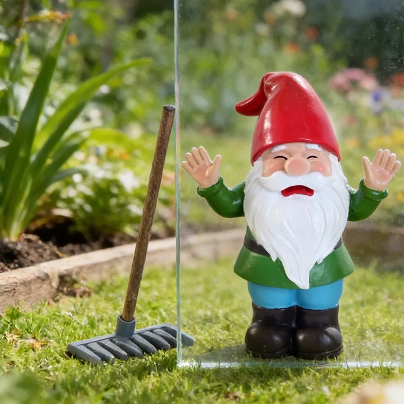 Garden Gnome Statue Resin Fishing Dwarf Elf Figurines Naughty Funny Garden Statues Lawn and Yard Art Resin Decorations Sculpture