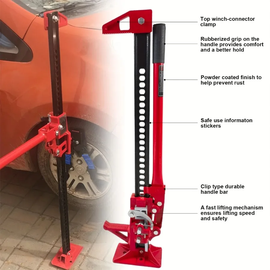 33'' Universal Farm Truck SUV Bumper Jack Ratcheting Off Road Trail 3-Ton Capacity Lift Utility