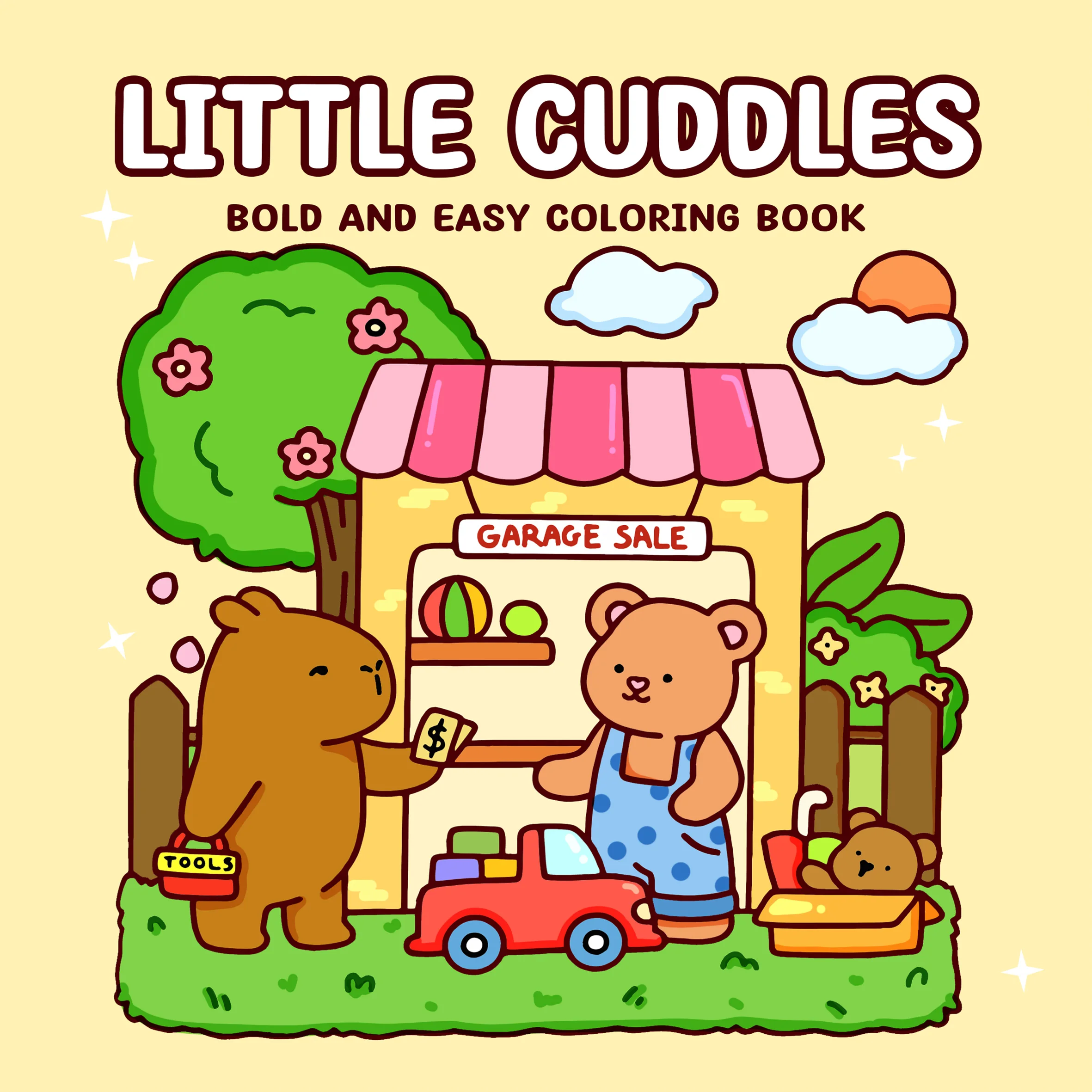 LITTLE CUDDLES Bold-easy Patterns Coloring Book for Adults Cute Drawing Book Perfect Gift for Party and Birthday