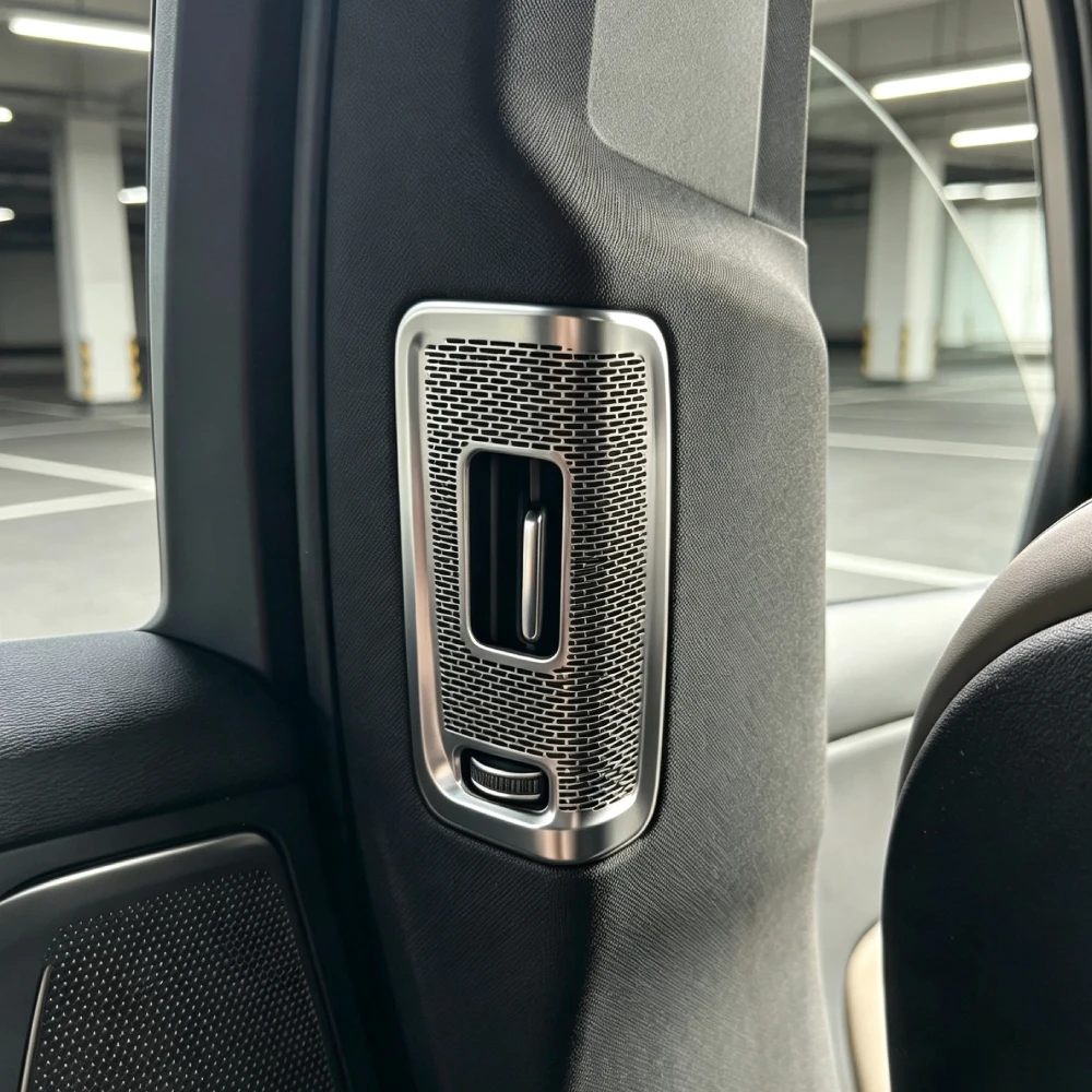 1 Para Nakładek na Kratki Nawiewu Tylnych Siedzeń Samochodowych do Volvo XC60 XC90 S90 V90 2018-2026 Naklejki na Kratki Wentylacyjne Ze Stali Nierdzewnej