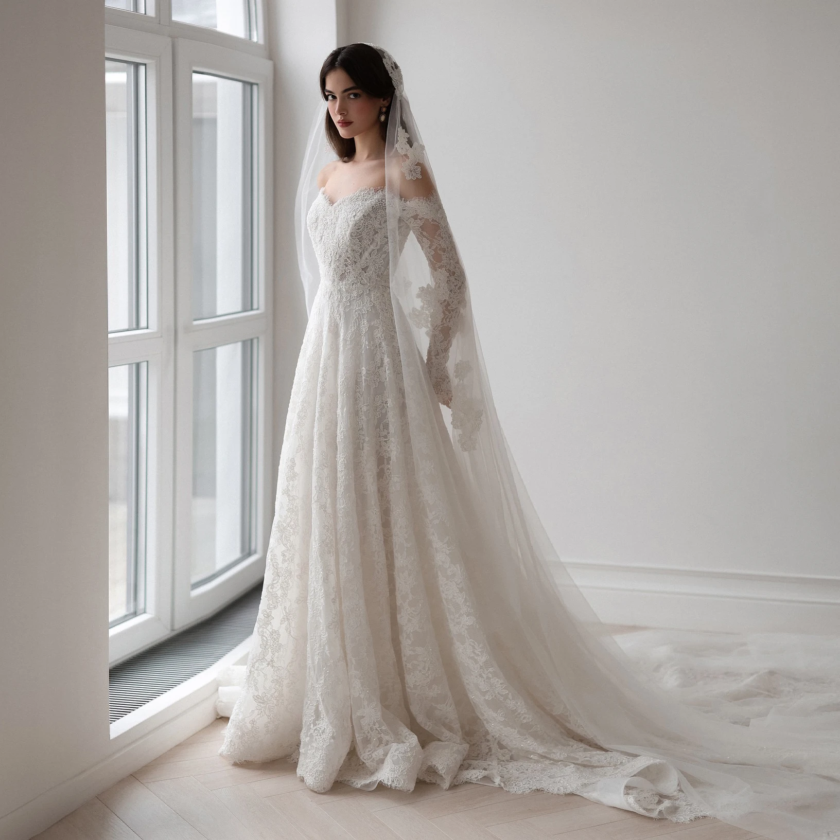Sheer Fairy Wedding Dress Elegant Sweetheart Lace A-Line Sheer Corset Floral Appliques Dubai Luxury Bridal Gown SW538 Customized