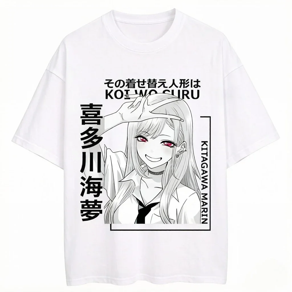 Hot Sale New My Dress-Up Darling Kitagawa Marin Anime T-shirt Suitable for All Seasons High Quality Oversized Unisex Couples