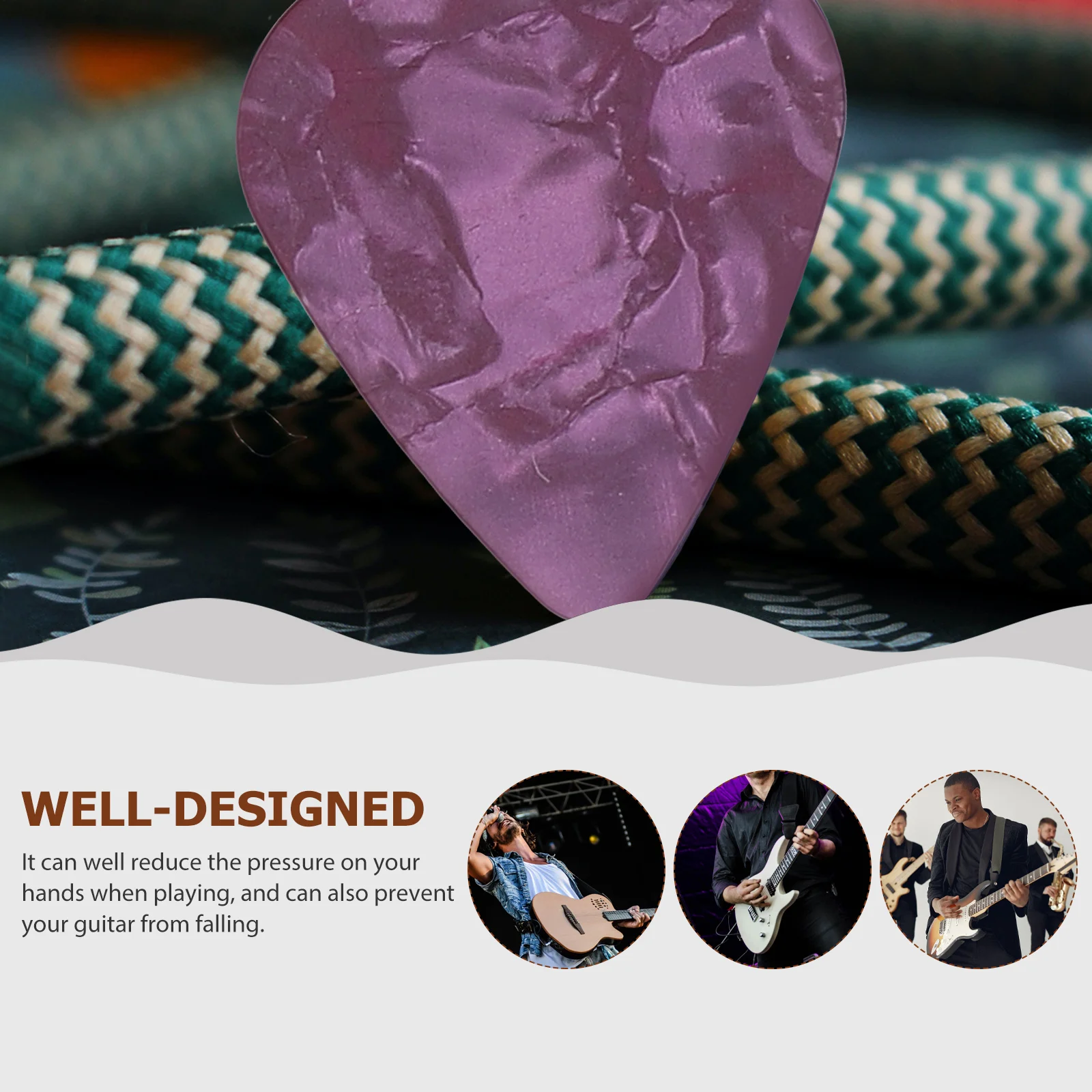 

Guitar Strap Set Belt with Picks Electric Delicate Decorative Classical Acoustic