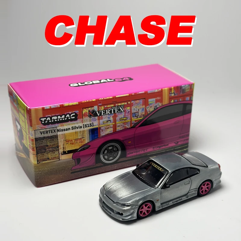 Tarmac Works 1:64 TW VERTEXT Nissan Silvia S15 Pink Metallic – The