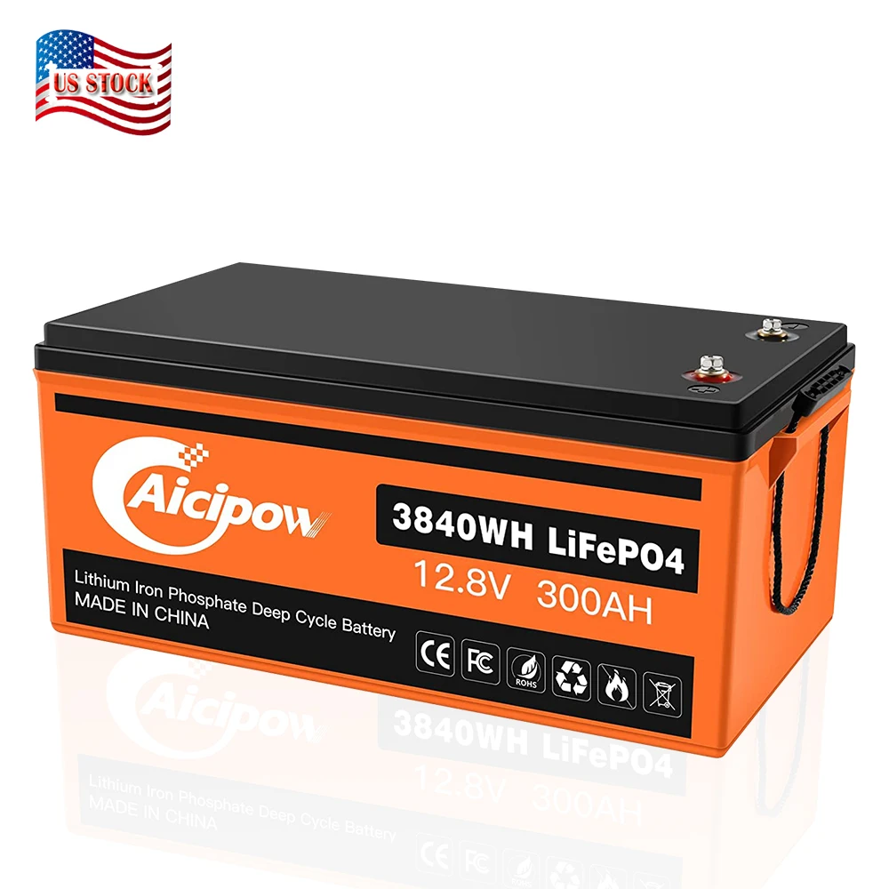 Grade A Brand New LiFePO4 Battery Pack 12V 300AH Lithium Battery 4000+ Cycles Golf tram battery