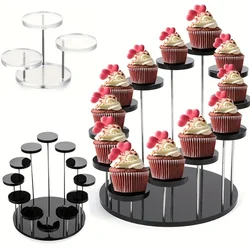 1 Set of Acrylic Multi-layer Round Small Dessert Cake Stand, Ring Jewelry Display Stand