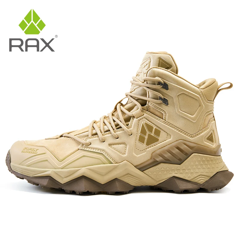 RAX Hiking Boots Men Waterproof Winter Snow Boots Fur lining Lightweight Trekking Shoes Warm Outdoor Sneakers Mountain Boots Men