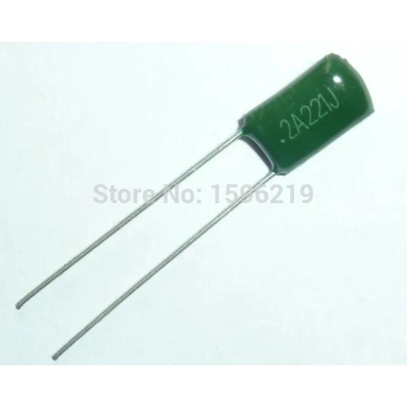 

1000pcs Mylar Film Capacitor 100V 2A221J 220pF 0.22nF 2A221 5% Polyester Film capacitor