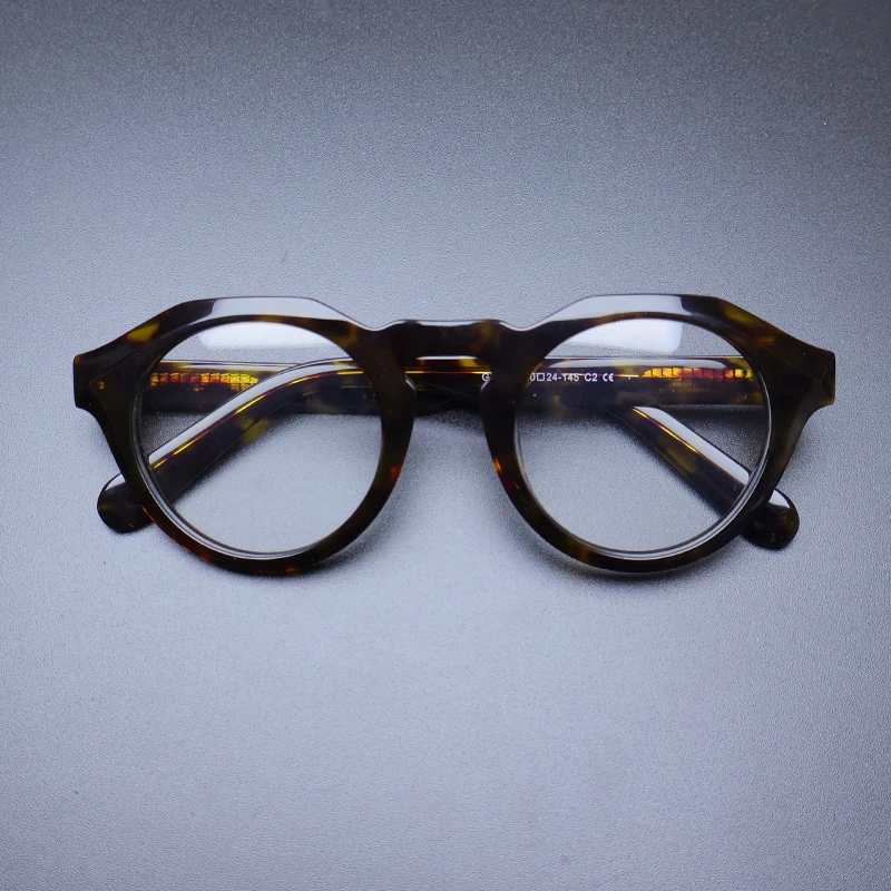 Vintage Acetate Glasses Frame Men Designer Myopia Prescription Eyeglasses Frame Retro Stylish Women Luxury Brand Eyewear