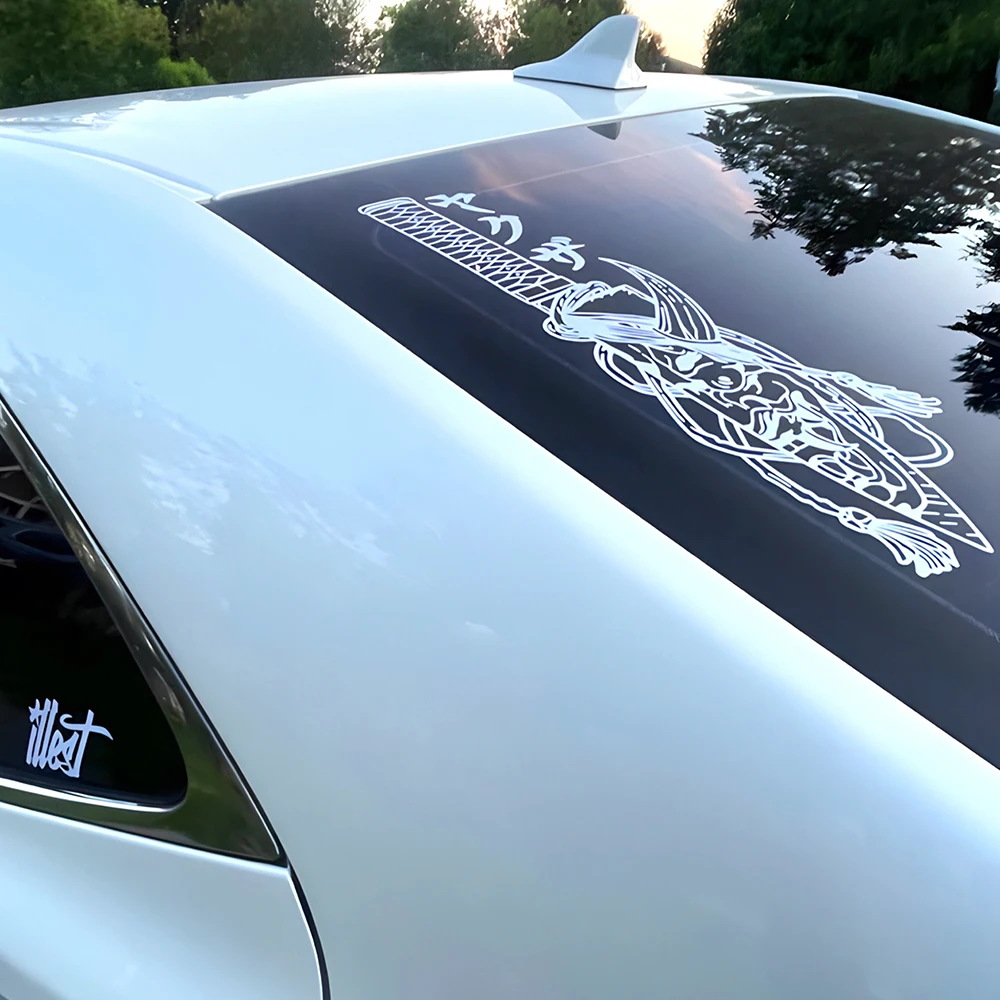 

Cartoon Hannya Mask Car Sticker Decal Japanese Exhaust Racing Turbo for JDM Bumper Windscreen Windshield Auto Sticker Decor