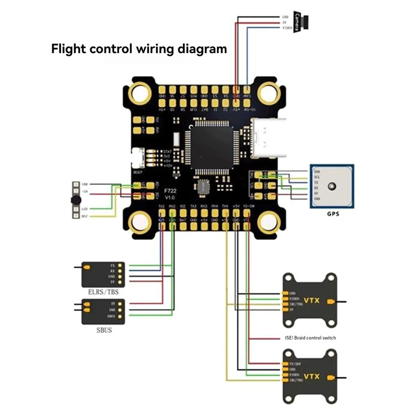 F722 V1 4 In1 Electric Control For FPV Crossover F7 Flying Tower BLHELI-8-Bit 80A Brushless Motor Electric Tuning A