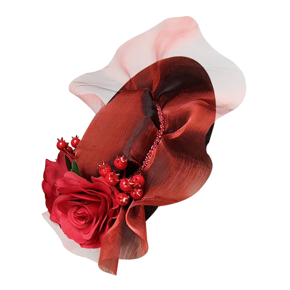 

Fashion Women Mini Top Hat in Red Lightweight Party Hat for Holiday Celebration Role Play Hair Ornament Decor