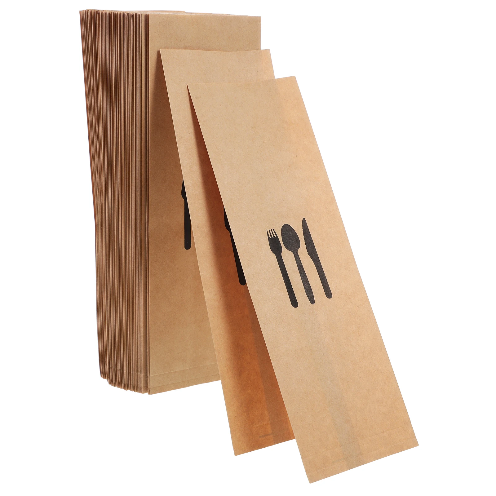 

100pcs Paper Cutlery Holders Disposable Silverware Bags Party Wedding Hotel Banquet Table Decor Dining Storage