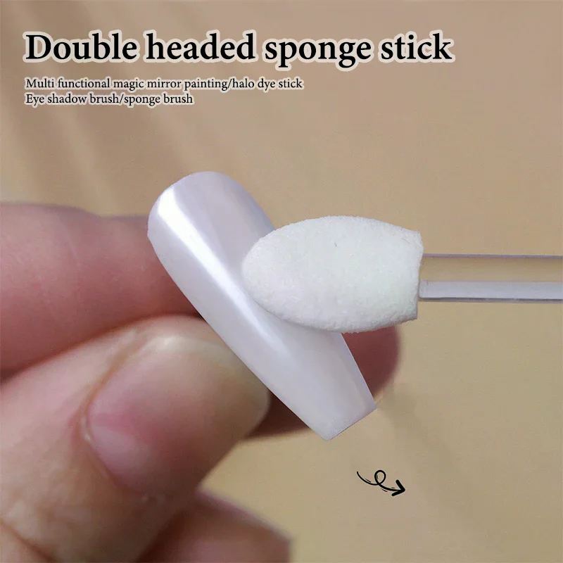 10 個アイシャドウブラシアプリケータープロフェッショナルメイクアップスポンジスティック化粧ブラシダブルエンド美容化粧品