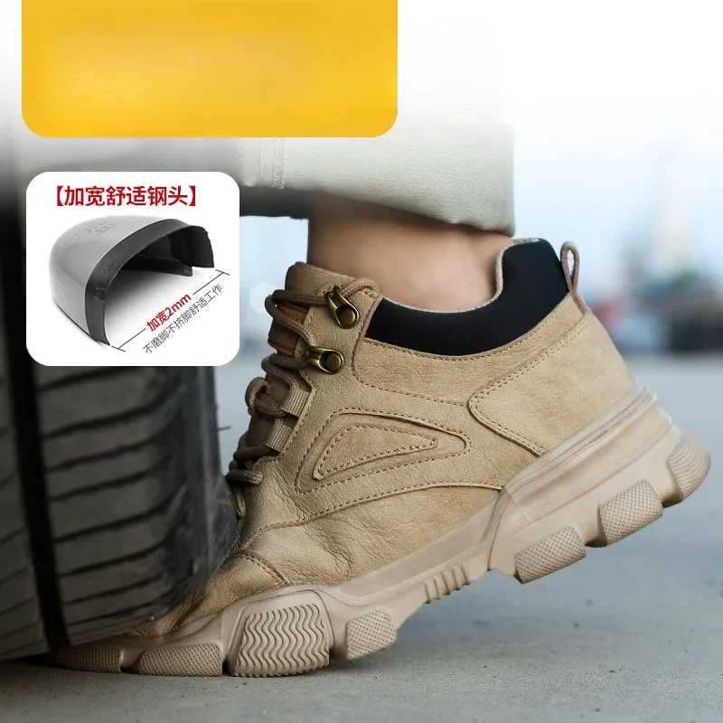 Men Shoes Rotary Buckle Steel Toe Safty Work Shoes Indestructible Anti-fall Anti-smash Platform Sneakers Man Ankle Boots Winter