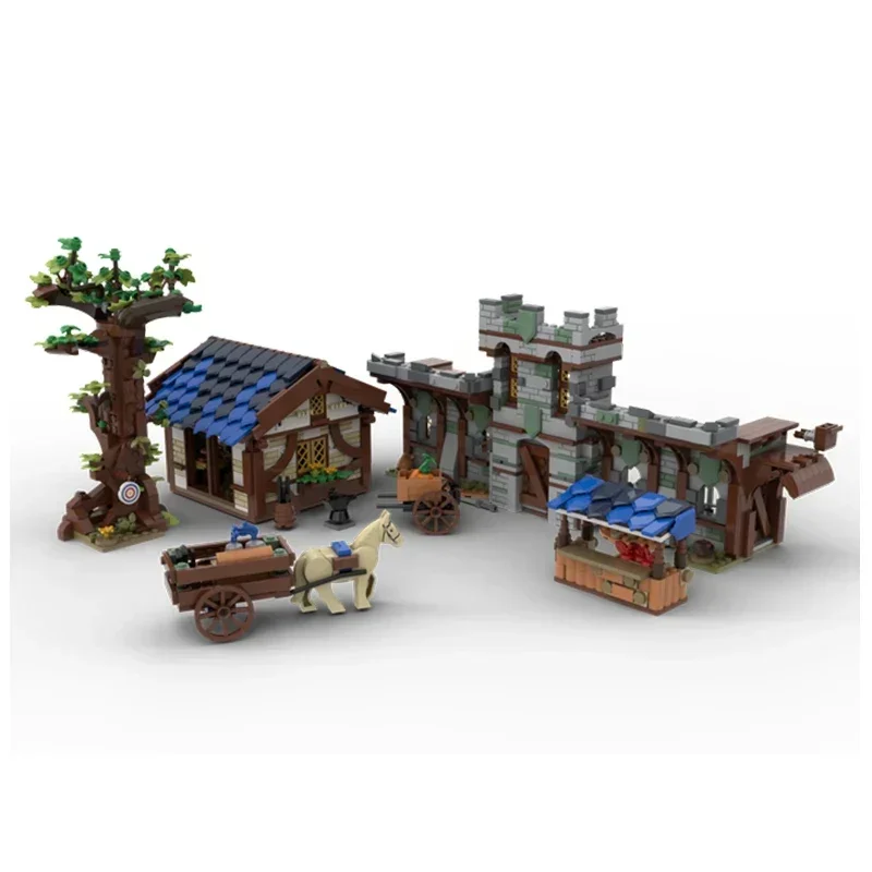 Moc Building Blocks Medieval Architecture Medieval Town Technical Bricks DIY Assembly Construction Toys For Child Holiday Gifts