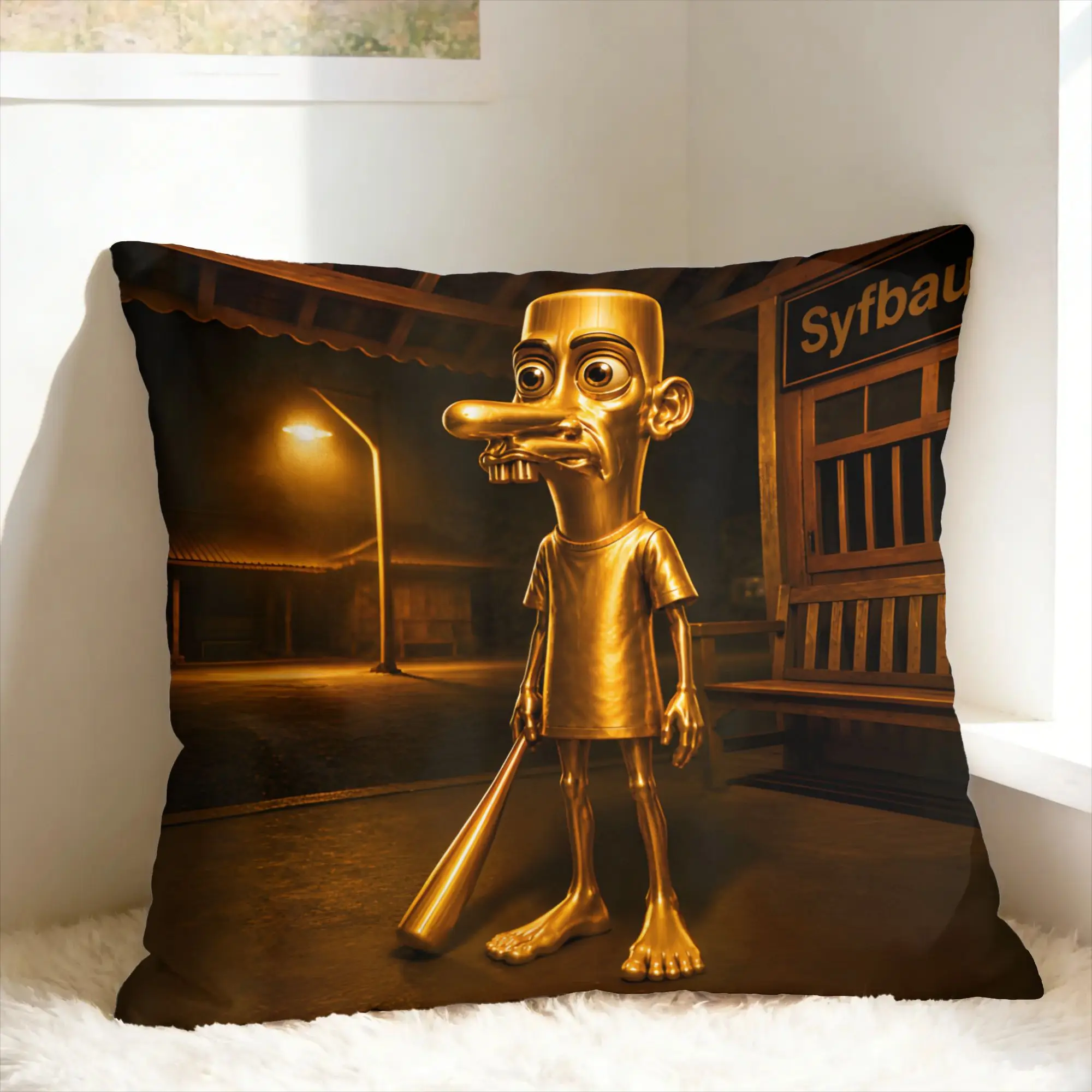 Neegy Meme Funny Internet Brainrot Gen Z Pillow Cover  Soft Cushion Cover Cute Funny Pillow Case For Living Room Sofa