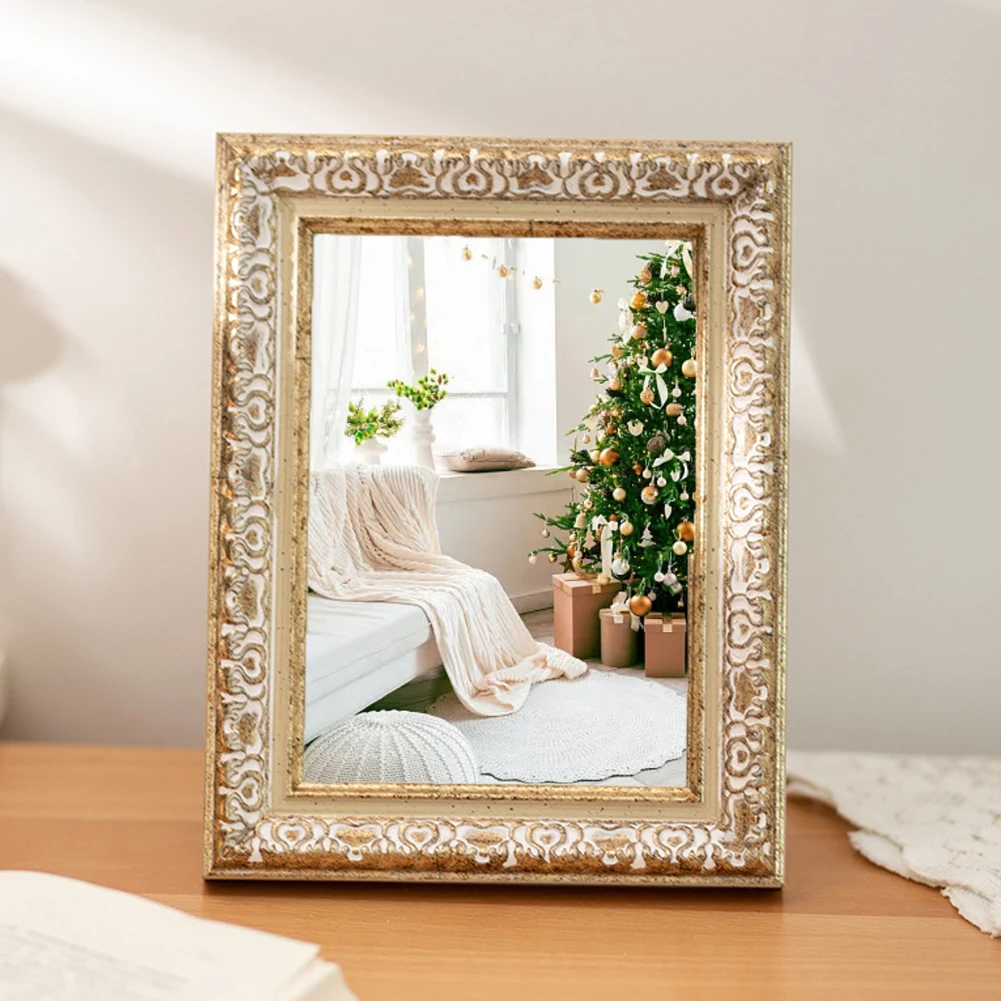 Vintage photo frame with classic white finish and multiple size compatibility designed for display options in any room
