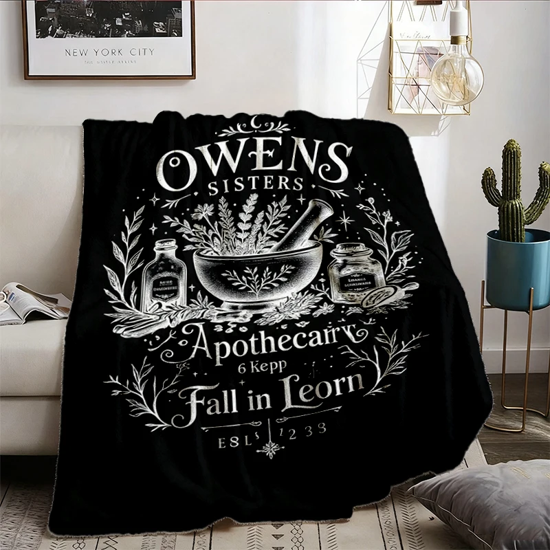 Magic Practical Apothecary Flannel Blanket, Owen's Sisters Apothecary, Spilled Salt Over Shoulder Witchy Flannel Blanket