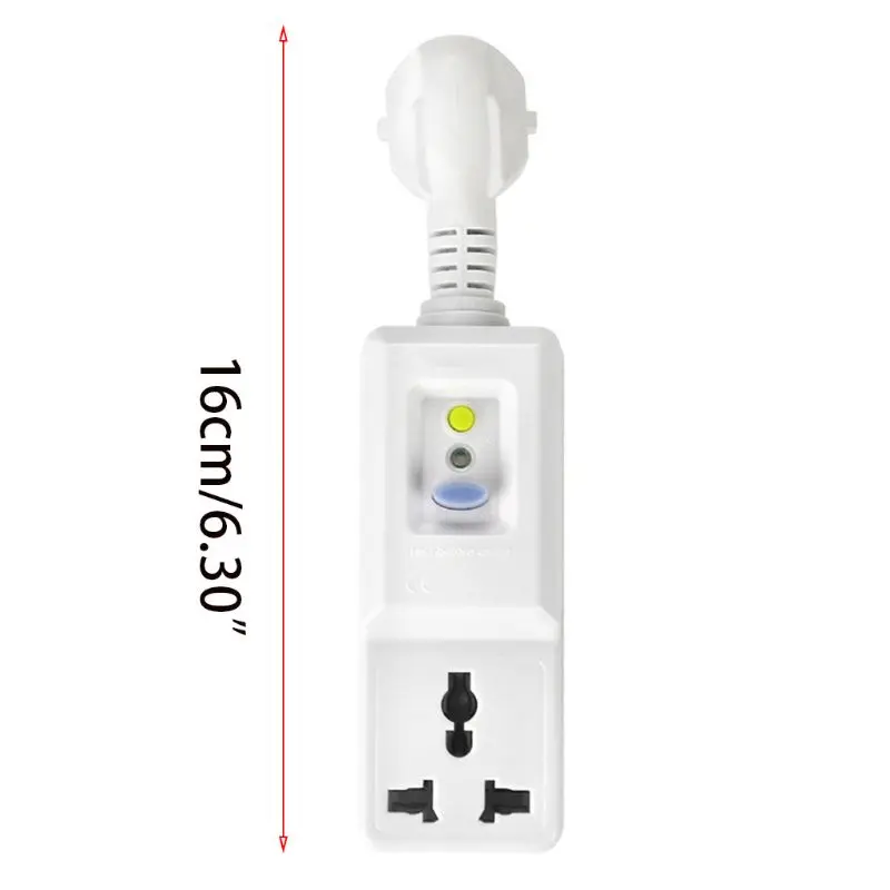 Disyuntor doméstico EU 16A, adaptador RCD, interruptor viaje energía para jardín, adaptador enchufe seguridad,