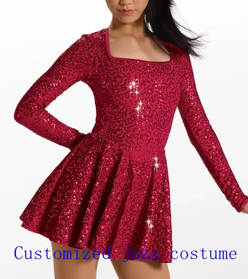 

Настройте профессиональные джазовые костюмы для латинских танцев с блестками, юбки любого цвета.