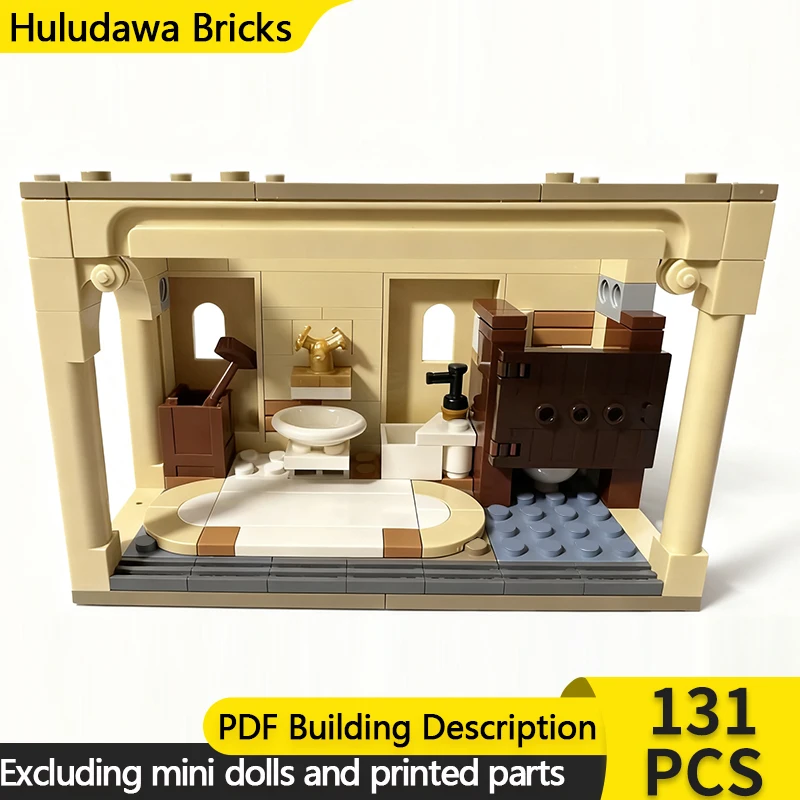 

Magical Movie Model MOC Building Bricks Golden Faucet Restroom Modular Technology Children Holiday Gifts Assemble Toys Suit