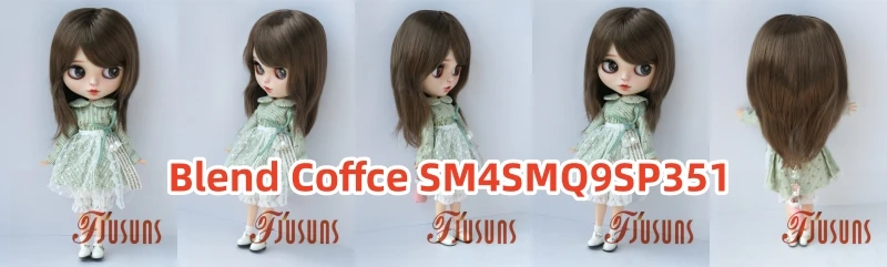 JD762 Natural curls Mid long doll wigs that can be tilted and self trimmed with bangs Full sizes Doll Accessories