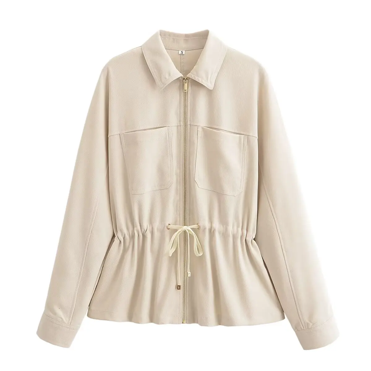 Frauen Frühling Herbst Feste Mantel Weibliche Casual Lace-Up Kurze Outwear Dame Kordelzug Dünner Mantel Mode Elegante Jacken Streetwear