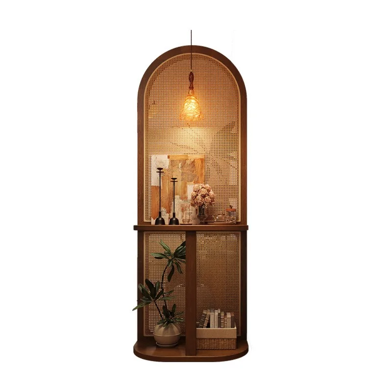 Screen next to the sofa, living room front door, multi-layer locker art grille partition, advanced seat screen