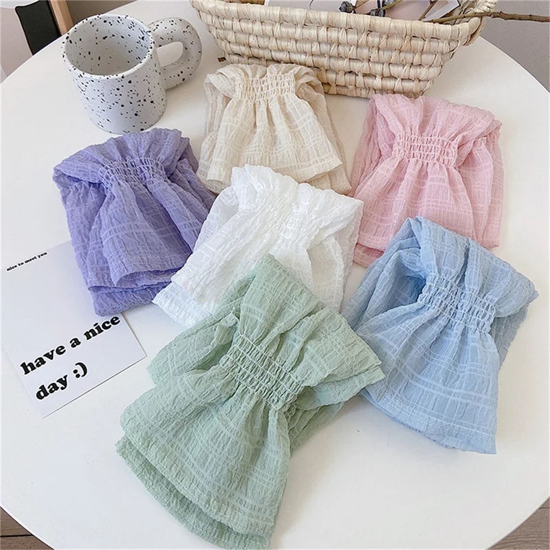 Summer Women's Ice Silk Sun Protection Sleeve, Pleated Bubble Ice Sleeve, Sun Protection and UV Protection Glove Arm Sleeve