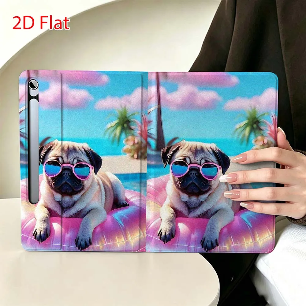 Cute bulldog pattern For Samsung Galaxy Tab S11 S10 S9 S8 S7 S6 A9 A8 A11 Lite FE Plus Pen Tray Tablet Case Soft