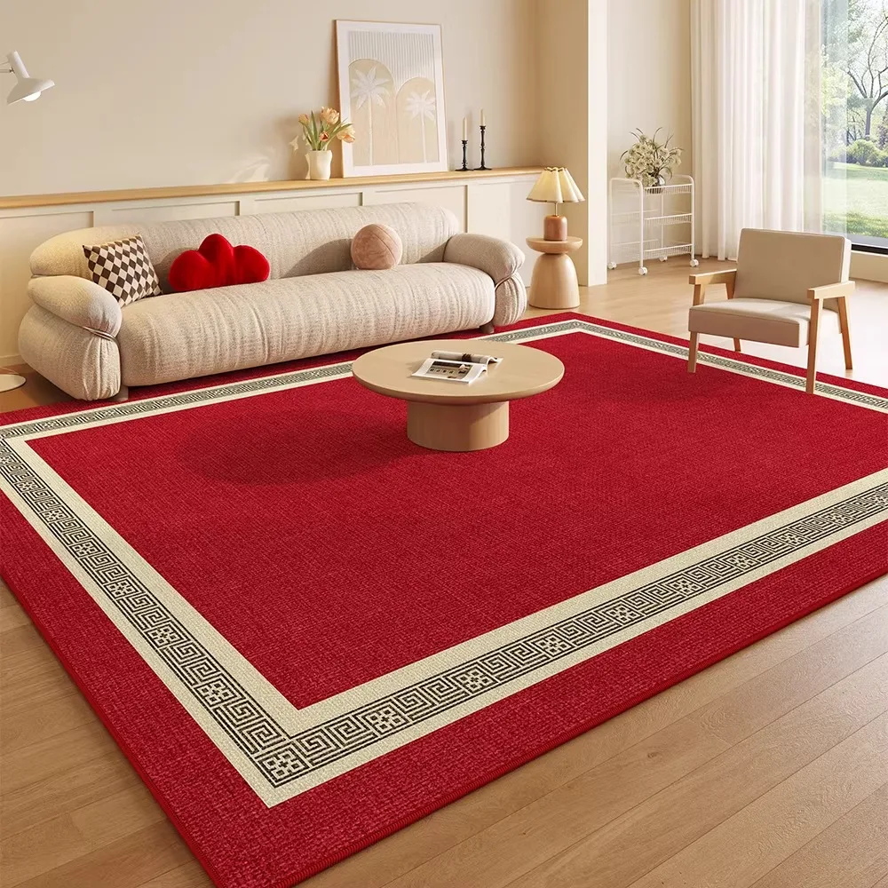 

Red Area Rugs for Living Room Home Decoration Light Luxury Large Carpet for Bedroom Floor Mats Room Rug 러그 Alfombra Salón Grande