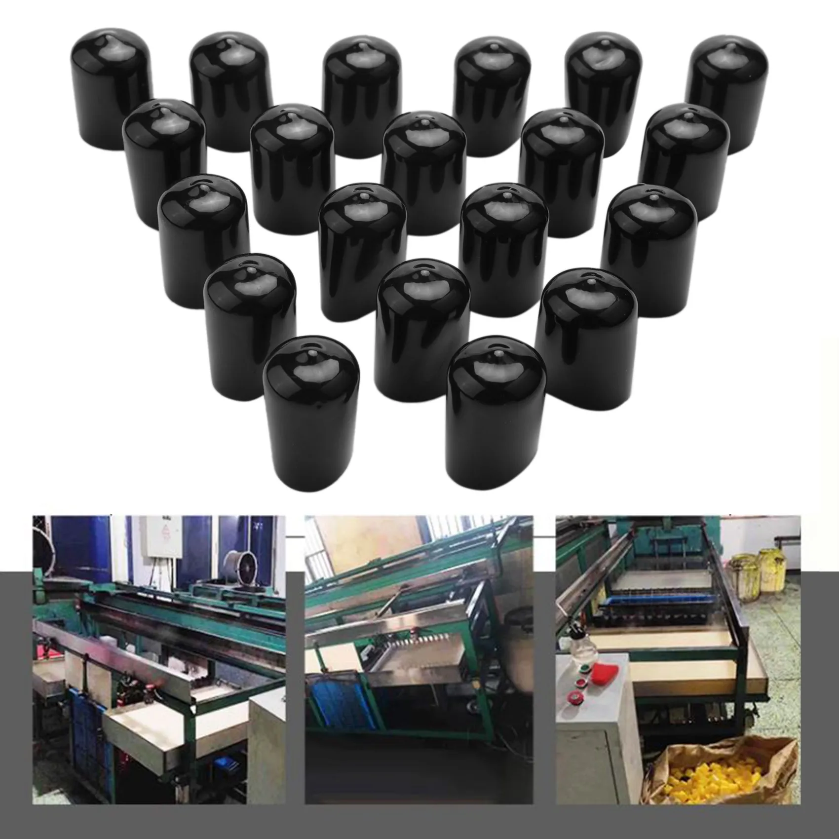 Tampas de extremidade de borracha ID PVC Tubo redondo Parafuso Tampa Protetores de rosca de parafuso-Tvdae