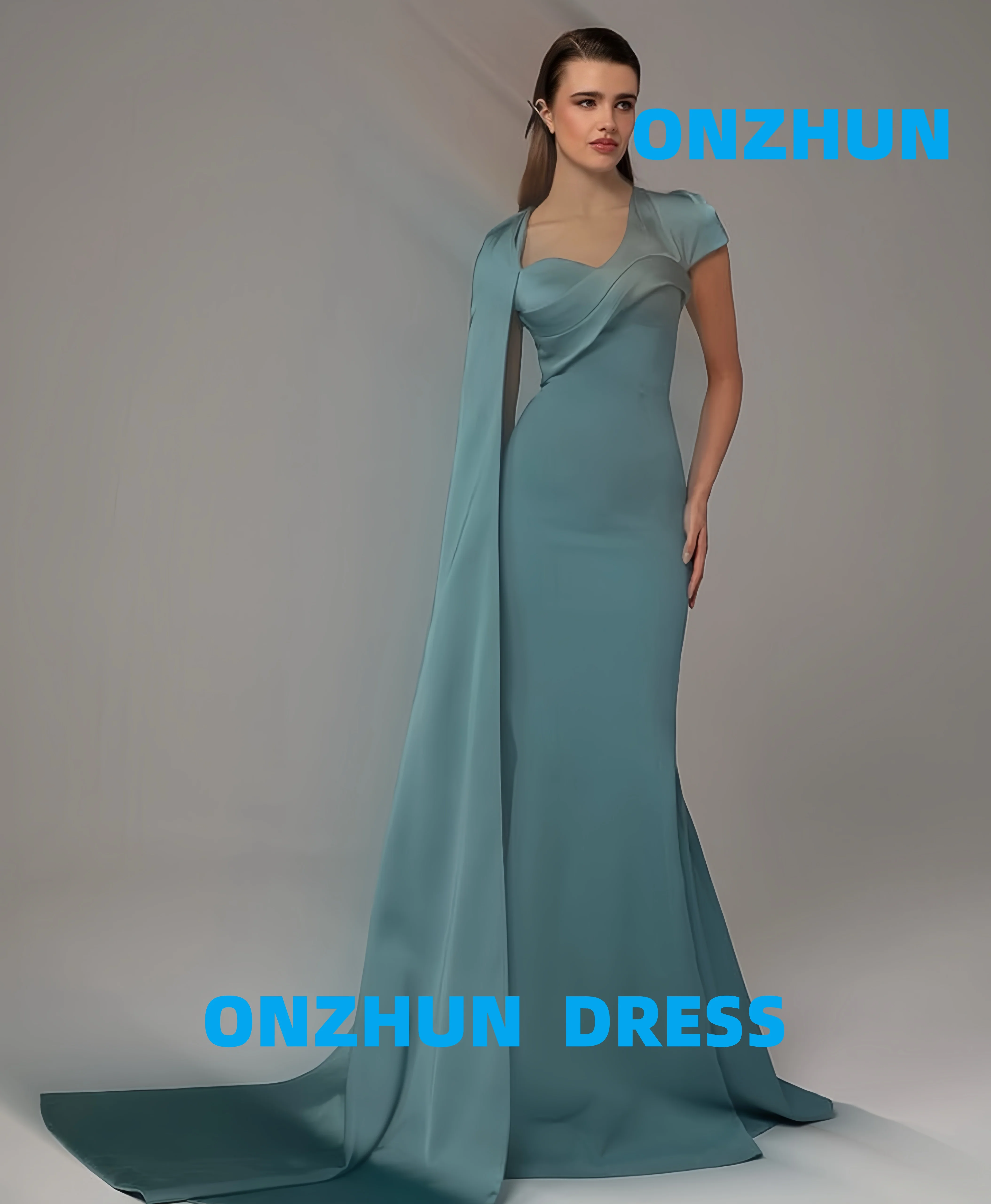 

Элегантные роскошные вечерние платья трапециевидной формы с v-образным вырезом и короткими рукавами по индивидуальному заказу, женские вечерние платья, современные вечерние платья