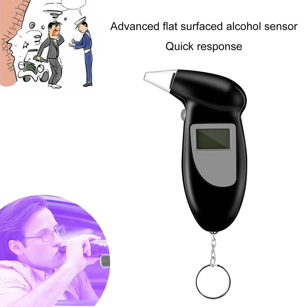 Digital Alcohol Breath Tester Analyzer Detector Professional Alcohol Tester Portable LCD Display High Accuracy