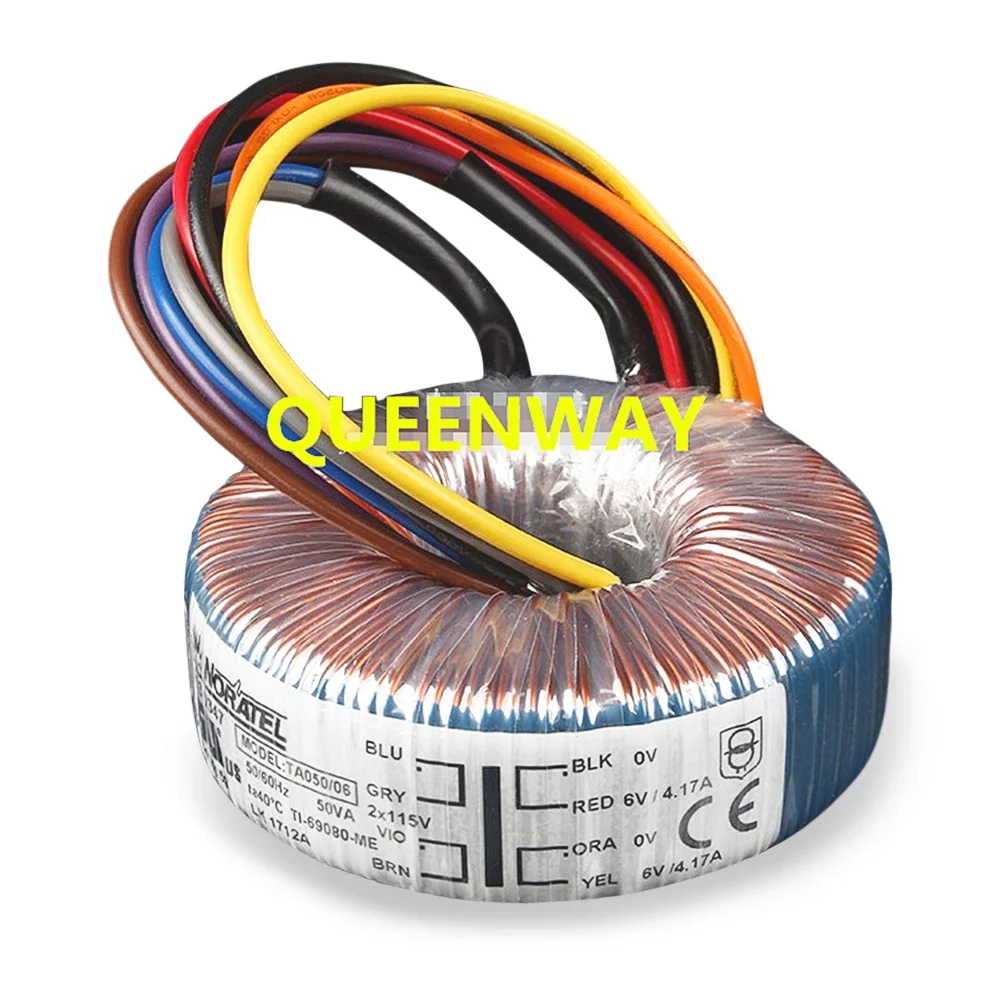 T-020 50va 2*6v 1.39a New Noratel Toroidal Transformer 50w Primary 0v-115v*2 50/60hz Secondary 0v-6v*2 4.71a Rated Voltage