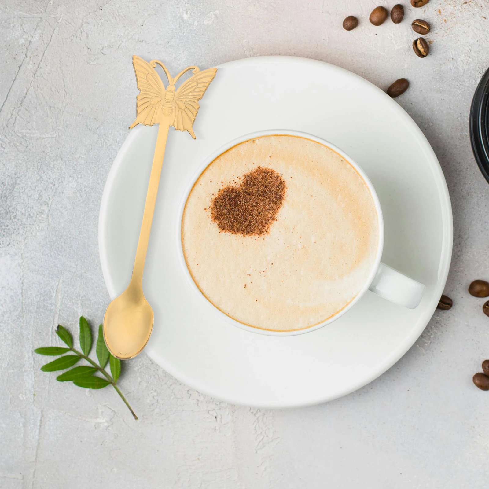 

4Pcs Creative Butterfly Stainless Steel Long Handle Spoons Salad Dessert Scoops for Kitchen Restaurant Use Long Handle Spoon