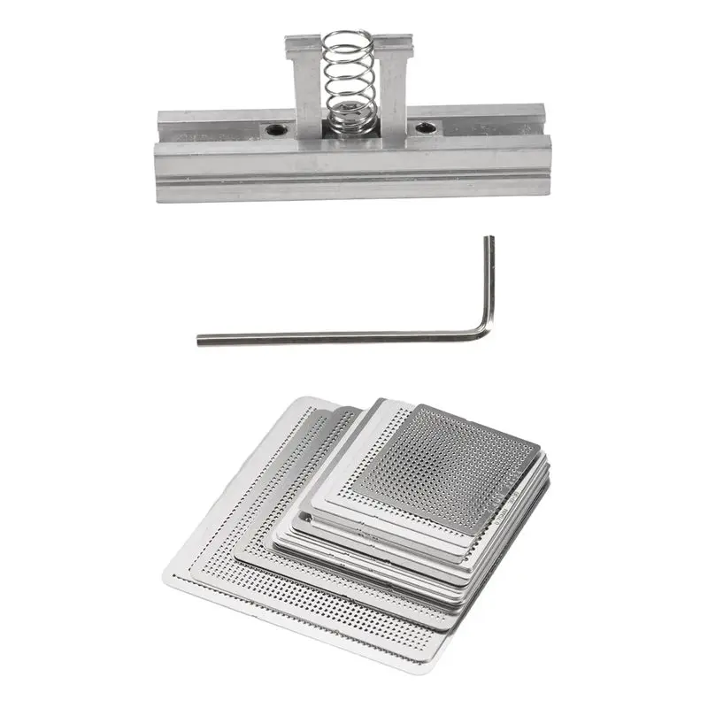 AEE4-Universal Direct Heating Bga Stencils Templates + Fixture Tin Solder Ball Soldering Tools For Laptop Chip