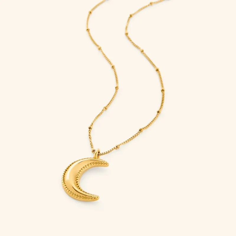 3D Design Dotted Crescent Necklace Arabic Pendant Islamic Jewelry Jewelry For Women Ramadan Gifts